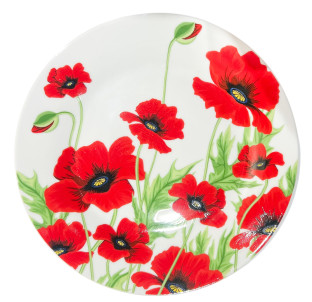 3030 Тарілка 8' Червоний мак (48) - фото