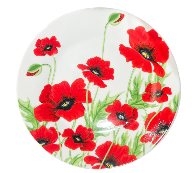 3030 Тарілка 8' Червоний мак (48) - фото