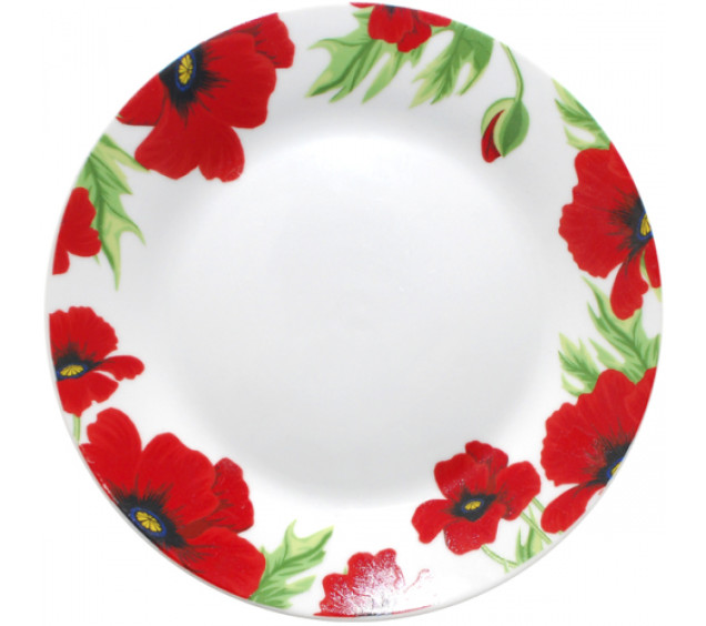 3081 Тарілка 9' Червоний мак (36) - фото