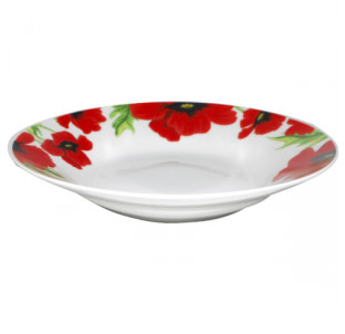 3082 Тарілка суп 8' Червоний мак (48) - фото