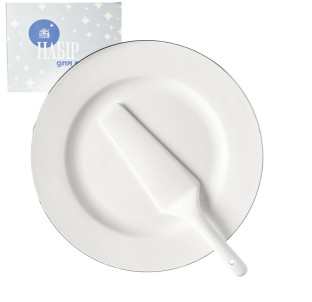 3085-4 Набір для торта 2пр. Срібло (d-27см) - фото