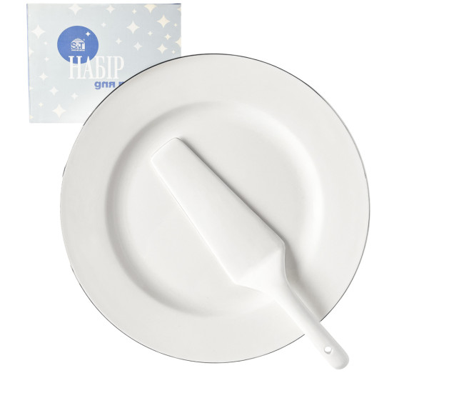 3085-4 Набір для торта 2пр. Срібло (d-27см) - фото