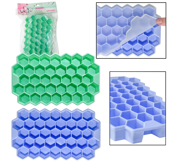 3200-67 Силіконова форма для льоду 20х12см Мікс - фото