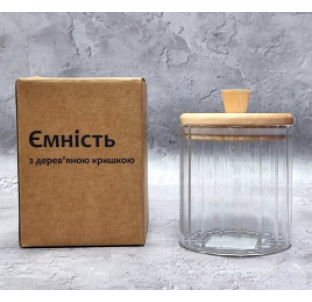 32255 Ємність з дерев'яною кришкою 540 мл - фото