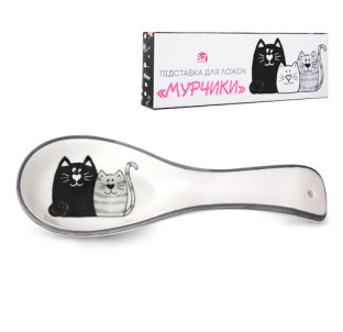 3653-19 Підставка  для ложок "Мурчики" (довжина-23см, h-2,5 см) (60) - фото