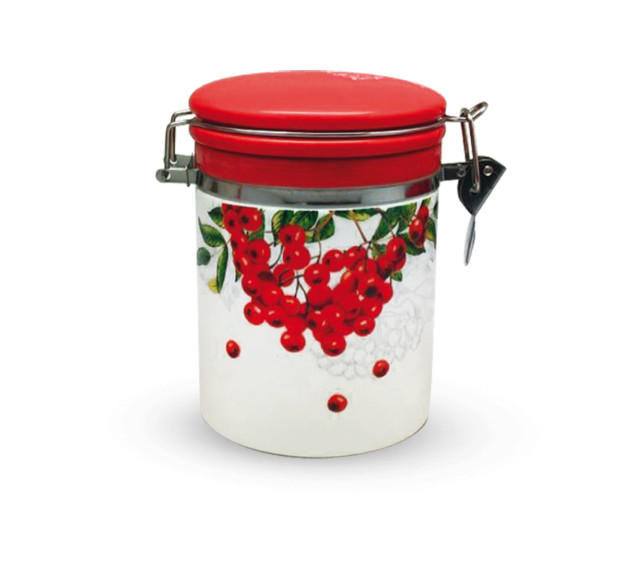 629-14/1 Ємність для сипучих продуктів 0,75л "Калина червона" (d-9,5см, h-11)(без подарункової уп) - фото