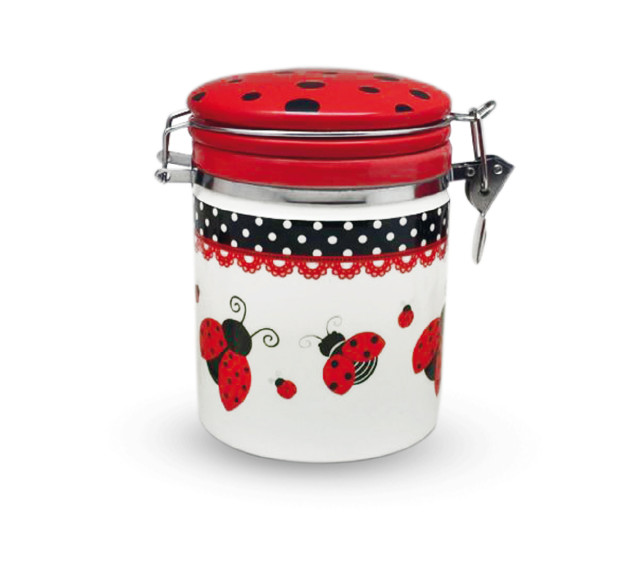 629-17/1 Ємність для сипучих продуктів 700 мл "Божа корівка" (d-9,5см, h-11)(без подарункової уп) - фото