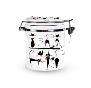 630-12/1 Ємність для сипучих продуктів 0,5л "Чорна кішка" (h-10см, d-9,5см)(без подарункової уп) - фото