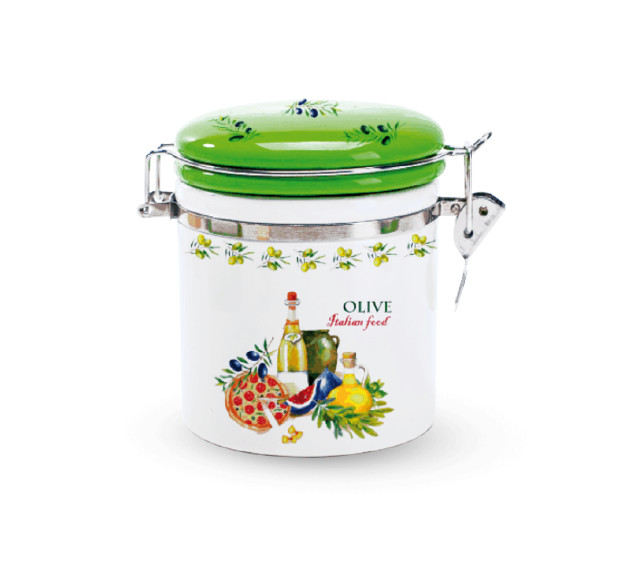 630-13/1 Ємність для сипучих продуктів 0,5л"Італійські страви"(h-10см, d-9,5см)(без подарункової уп) - фото