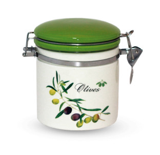 630-8/1 Ємність для сипучих продуктів 0,5л "Оливки" (h-10см, d-9,5см)(без подарункової  уп) - фото