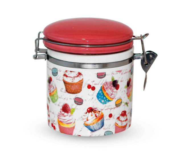 630-9/1 Ємність для сипучих продуктів 0,5л "Десерт" (h-10см, d-9,5см)(без подарункової уп) - фото