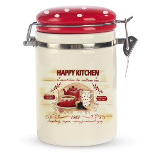 631-11/1 Ємність для сипучих продуктів 900мл. "Happy Kitchen" (d-10см, h-16)(без подарункової  уп) - фото