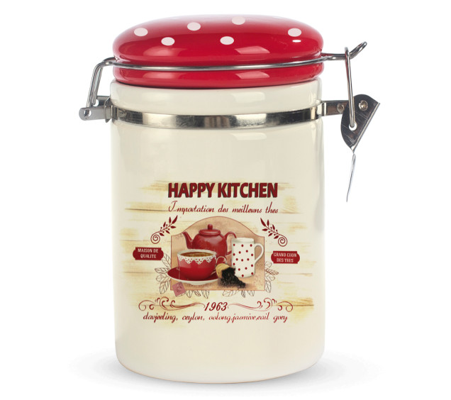 631-11/1 Ємність для сипучих продуктів 900мл. "Happy Kitchen" (d-10см, h-16)(без подарункової  уп) - фото