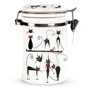 631-12/1 Ємність для сипучих продуктів 900 мл. "Чорна кішка" (d-10см, h-16)(без подарункової  уп) - фото