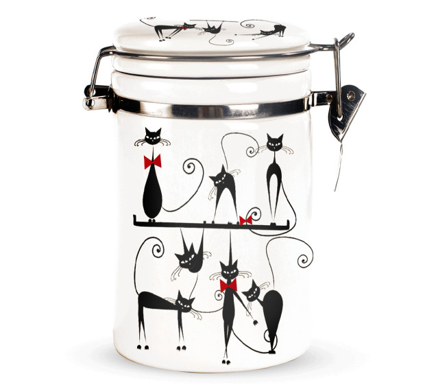 631-12/1 Ємність для сипучих продуктів 900 мл. "Чорна кішка" (d-10см, h-16)(без подарункової  уп) - фото