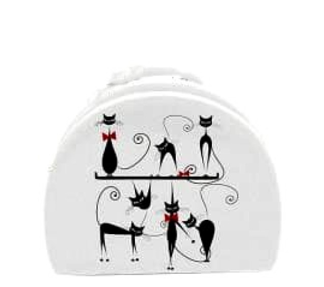 3662-12/1 Серветниця "Чорна кішка" (довжина-10см, h-8см)(без подарункової упаковки) - фото