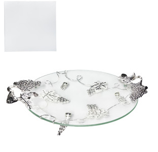 37202 Блюдо кругле декор Виноград (34*30*8см) - фото