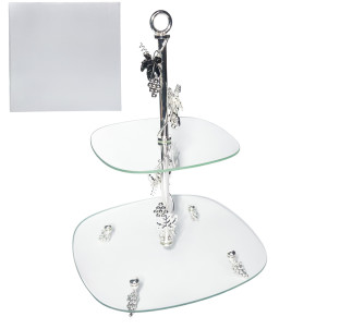 37240 Фруктовниця 2х яр. квадрат декор Виноград (30*20см) - фото