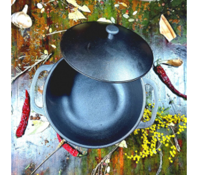 Т402С1 Котелок чавунний з чавунною кришкою 3л - фото