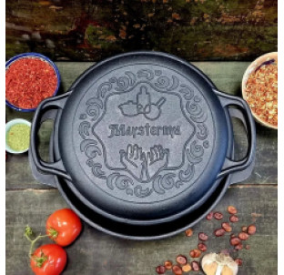 Т404СР Котелок чавунний 6 л з кришкою-сковородою - фото