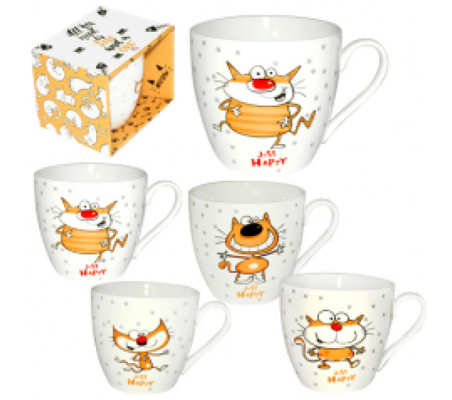 4160-27 Чашка Happy Cat в подар.упаковці 450мл (24) - фото