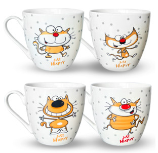 4160-27/У Чашка Happy Cat 450мл - фото