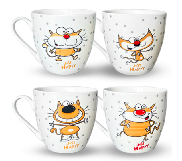 4160-27/У Чашка Happy Cat 450мл - фото