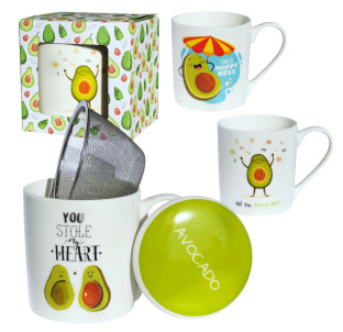 4160-59 Чашка Заварник 360 мл АВОКАДО з металевим ситом та кришкою - фото