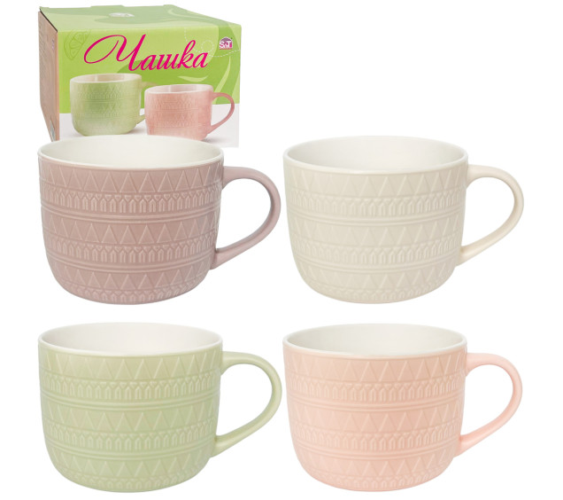 4160-97 Чашка 1000мл Мікс  у подарунковій упаковці - фото