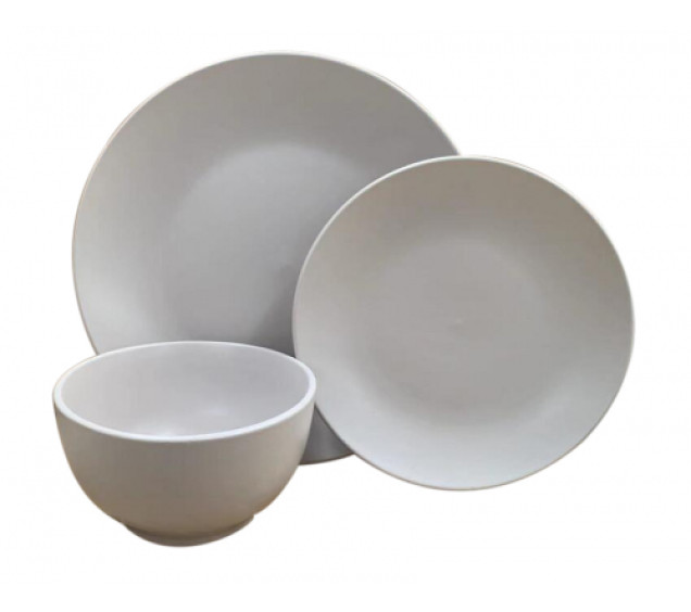 427-00 Набір обідній 12пр. Light Grey (тарілка-25см, тарілка-20см, миска-740мл) (варіант) - фото