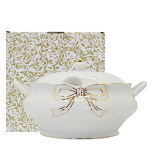 4289 Супник з ручками Білий Бант - фото