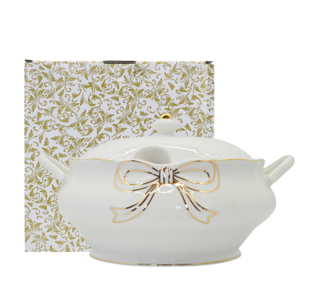 4289 Супник з ручками Білий Бант - фото