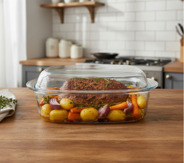 50016-01 Ємність для запікання прямокутна з кришкою та ручками 31,5*19*8,5см 3,5 л - фото 1