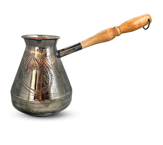 50090 Турка мідна Дракони 750мл чорний нікель - фото