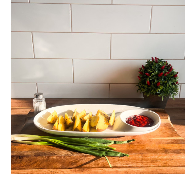 503599 Блюдо овальне з соусницею 13' - фото 1