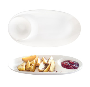 503599 Блюдо овальне з соусницею 13' - фото