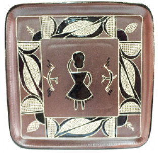 531520 Блюдо квадратне Трипілля 28*28см - фото