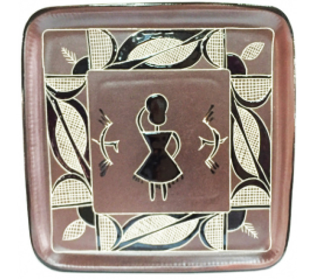 531520 Блюдо квадратне Трипілля 28*28см - фото