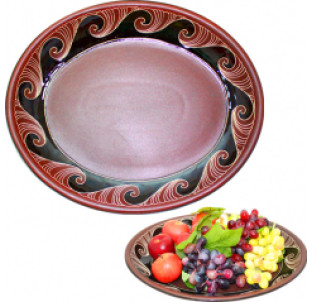 531521 Блюдо овальне Трипілля2 28*38см - фото