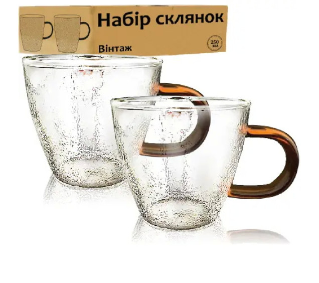 203-2 Набір склянок 4шт. Рифлені 250мл - фото