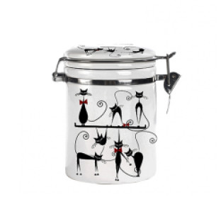 629-12/1 Ємність для сипучих продуктів 0,75л "Чорна кішка" (d-9,5см, h-11)(без подарункової уп) - фото