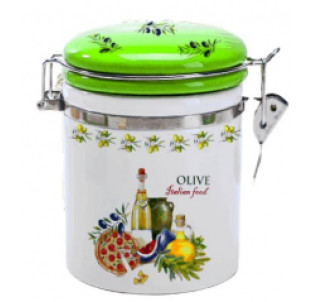 631-13/1 Ємність для сипучих продуктів 900мл."Італійські страви"(d-10см, h-16)(без подарункової  уп) - фото