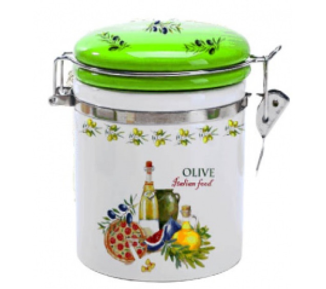 631-13/1 Ємність для сипучих продуктів 900мл."Італійські страви"(d-10см, h-16)(без подарункової  уп) - фото