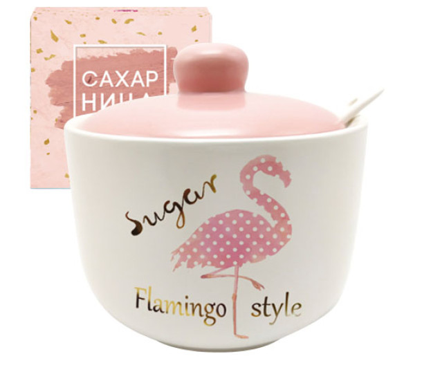 700-03-13 Цукорниця з ложкою 520мл "Фламінго" (36) - фото