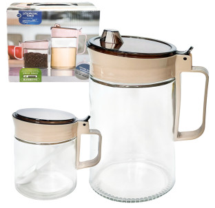 7011-01 Набір ємністей (пляшка для олії-580 мл,ємність-300 мл) - фото