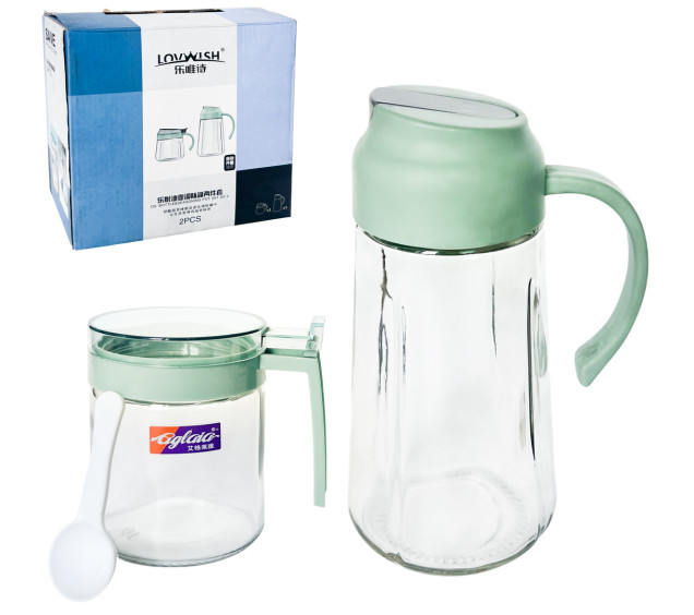 7011-04 Набір ємністей(пляшка для олії-650 мл;ємність-400 мл) - фото