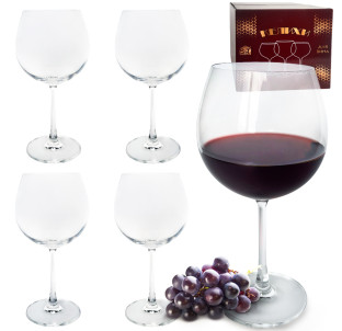 7051-23 Набір келихів для вина 4шт, прозоре скло 660 мл - фото