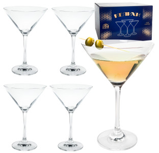 7051-24 Набір келихів для мартіні 4шт, прозоре скло 260 мл - фото