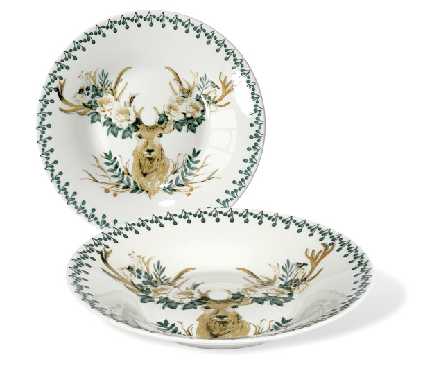 717717-13 ТАРІЛКА СУПОВА 8’  (400мл) ОЛЕНІ - фото