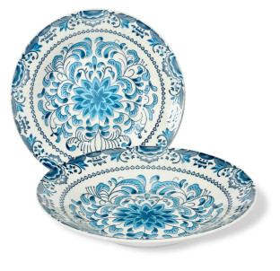 717717-7 ТАРІЛКА СУПОВА 8’ (400мл)  ОРНАМЕНТ БЛЮ - фото